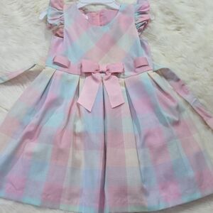 Bonnie Jean Pink and Blue Plaid Dress
